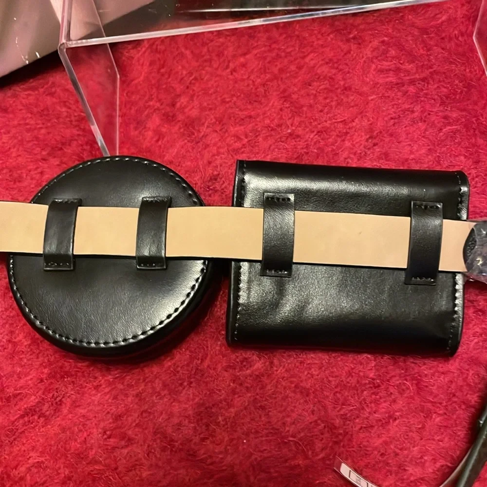 MICHAEL KORS BLACK GENUINE LEATHER BELT BAG WITH ADDITIONAL COIN PURSE SIZE S/M